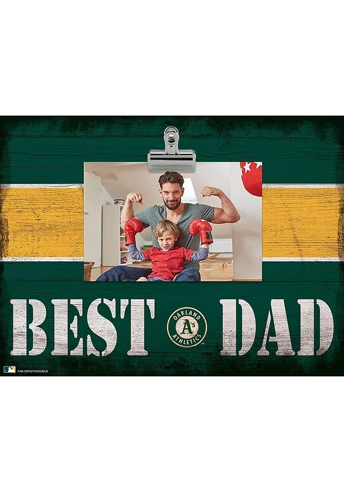 Oakland Athletics Best Dad Striped Clip Picture Frame