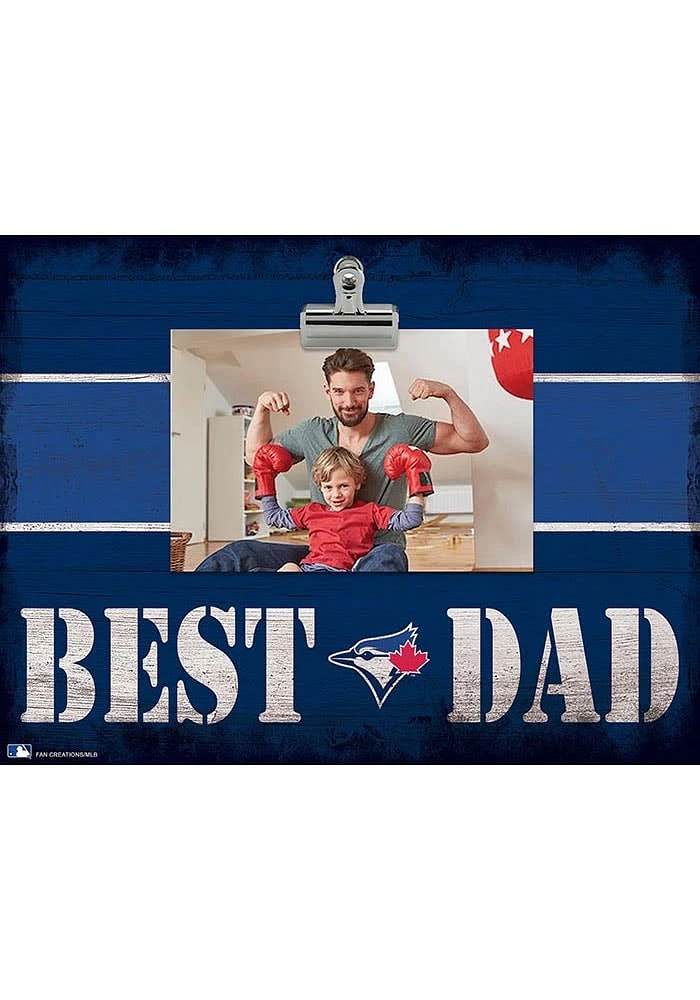 Toronto Blue Jays Best Dad Striped Clip Picture Frame