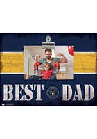 Milwaukee Brewers Best Dad Striped Clip Picture Frame
