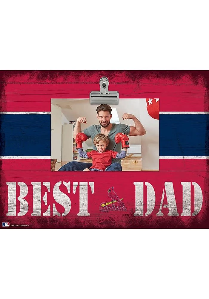 St Louis Cardinals Best Dad Striped Clip Picture Frame