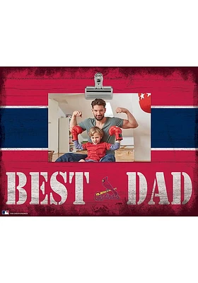 St Louis Cardinals Best Dad Striped Clip Picture Frame