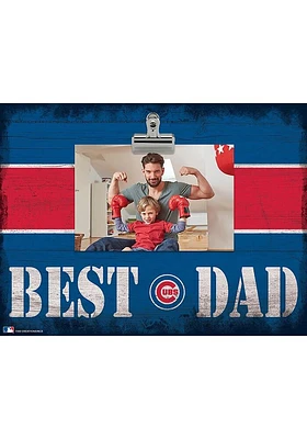 Chicago Cubs Best Dad Striped Clip Picture Frame