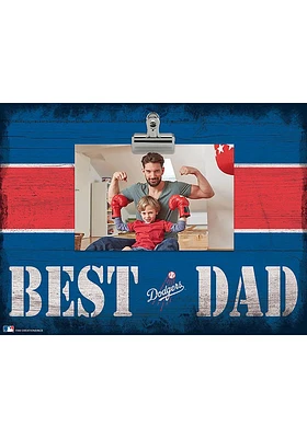 Los Angeles Dodgers Best Dad Striped Clip Picture Frame