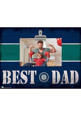 Seattle Mariners Best Dad Striped Clip Picture Frame
