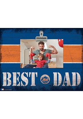 New York Mets Best Dad Striped Clip Picture Frame