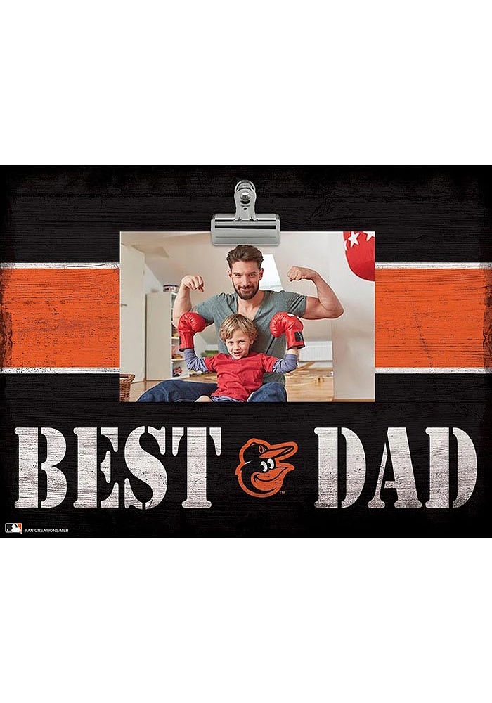 Baltimore Orioles Best Dad Striped Clip Picture Frame
