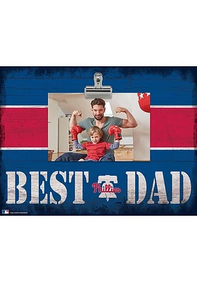 Philadelphia Phillies Best Dad Striped Clip Picture Frame
