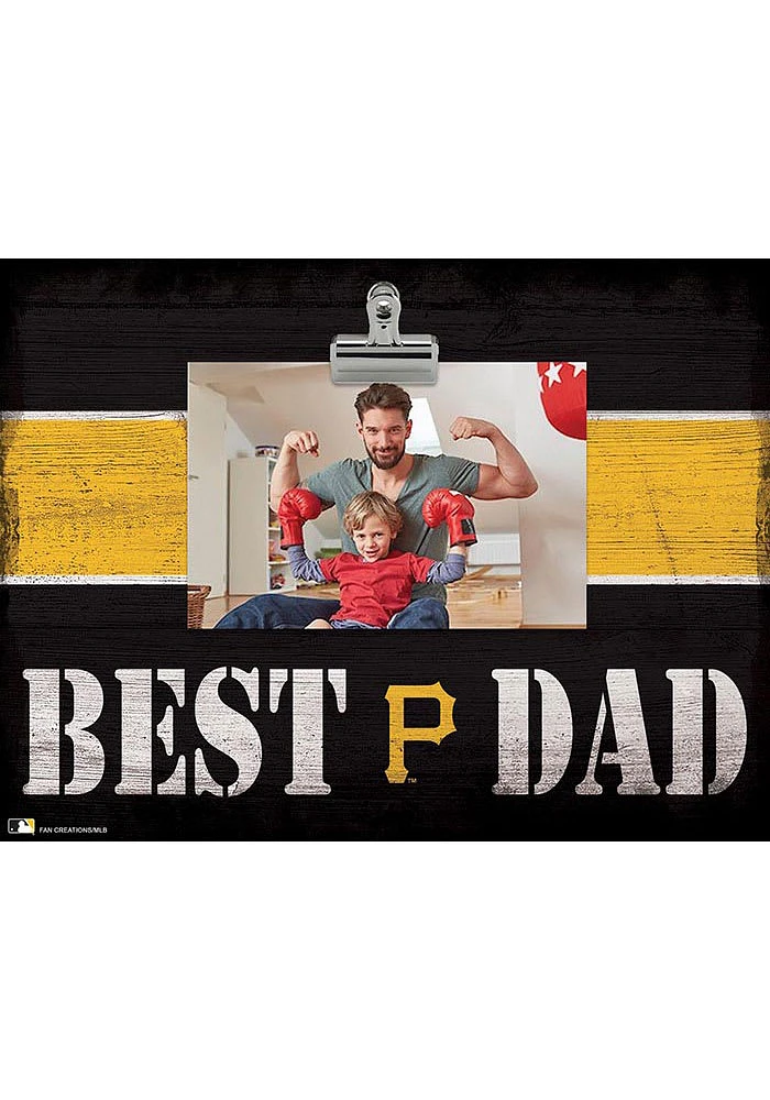 Pittsburgh Pirates Best Dad Striped Clip Picture Frame