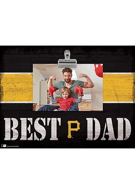 Pittsburgh Pirates Best Dad Striped Clip Picture Frame