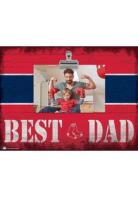 Boston Red Sox Best Dad Striped Clip Picture Frame