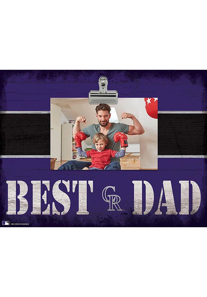 Colorado Rockies Best Dad Striped Clip Picture Frame