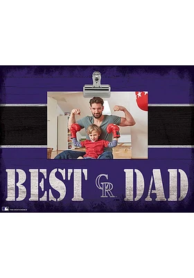 Colorado Rockies Best Dad Striped Clip Picture Frame