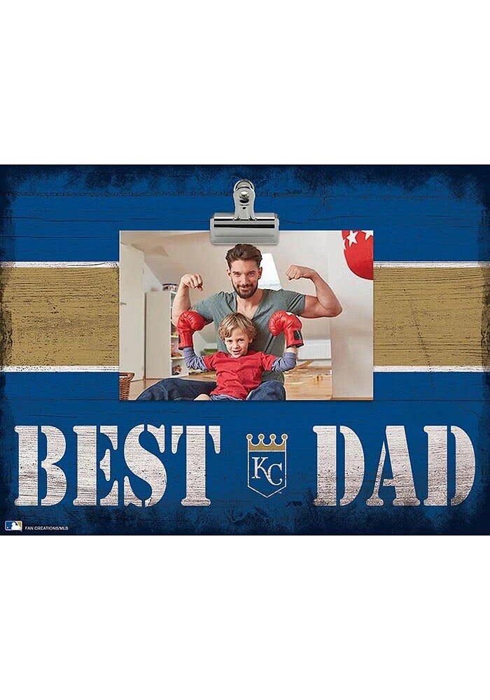 Kansas City Royals Best Dad Striped Clip Picture Frame - Blue