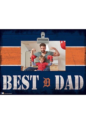 Detroit Tigers Best Dad Striped Clip Picture Frame