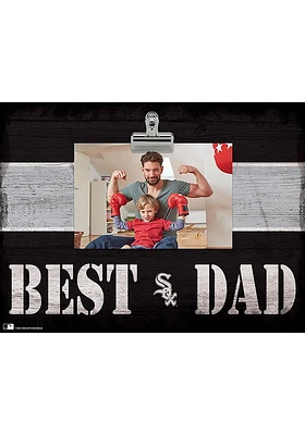 Chicago White Sox Best Dad Striped Clip Picture Frame