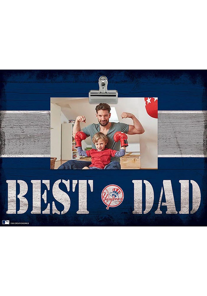 New York Yankees Best Dad Striped Clip Picture Frame
