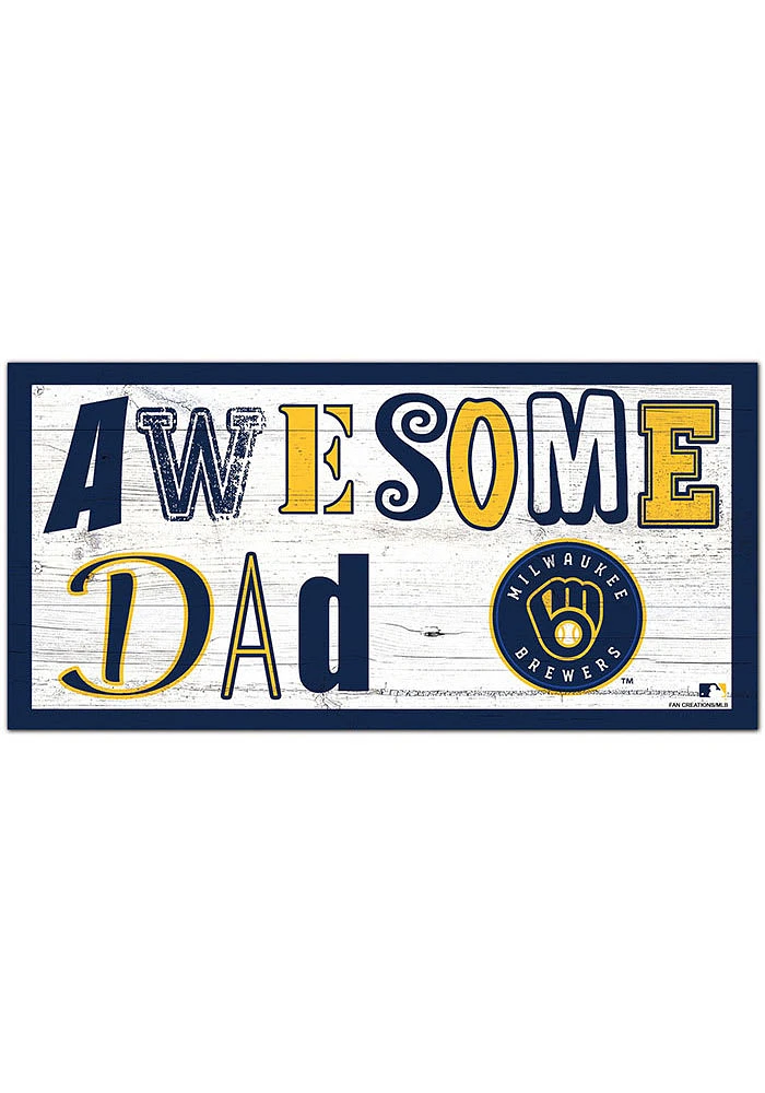 Milwaukee Brewers Awesome Dad Sign