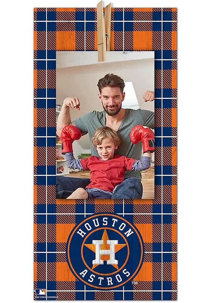 Houston Astros Plaid Clothespin Sign