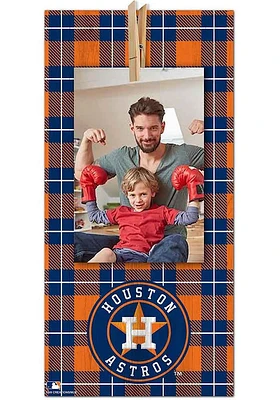 Houston Astros Plaid Clothespin Sign