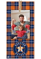 Houston Astros Plaid Clothespin Sign