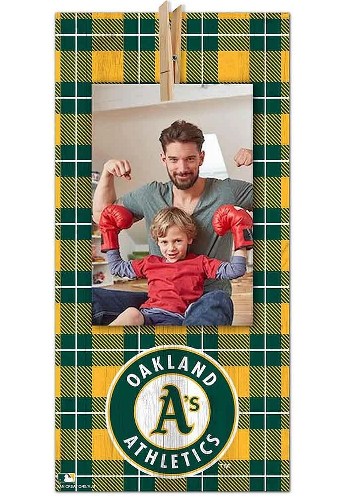 Oakland Athletics Plaid Clothespin Sign