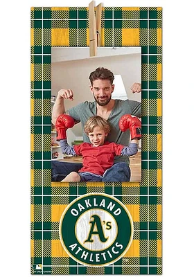 Oakland Athletics Plaid Clothespin Sign
