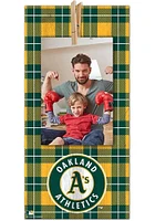 Oakland Athletics Plaid Clothespin Sign