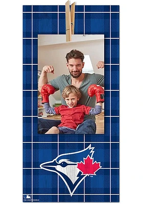 Toronto Blue Jays Plaid Clothespin Sign