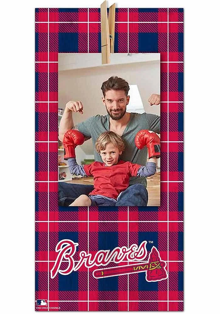 Atlanta Braves Plaid Clothespin Sign