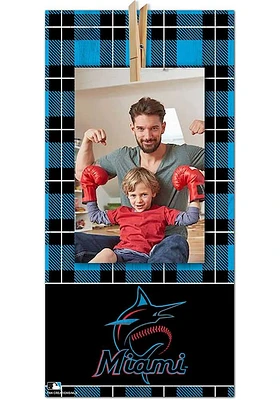 Miami Marlins Plaid Clothespin Sign