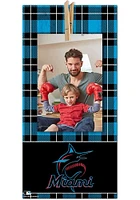 Miami Marlins Plaid Clothespin Sign