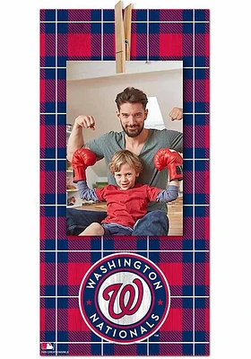Washington Nationals Plaid Clothespin Sign