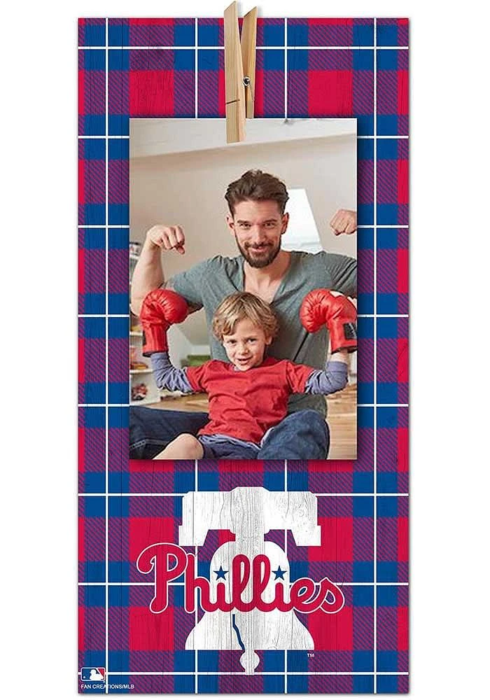 Philadelphia Phillies Plaid Clothespin Sign