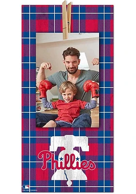 Philadelphia Phillies Plaid Clothespin Sign