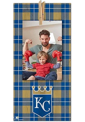 Kansas City Royals Plaid Clothespin Sign - Blue