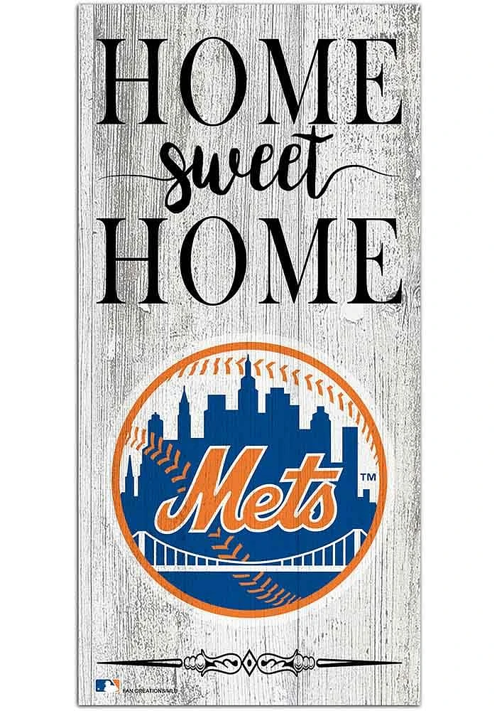 New York Mets Home Sweet Home Whitewashed Sign