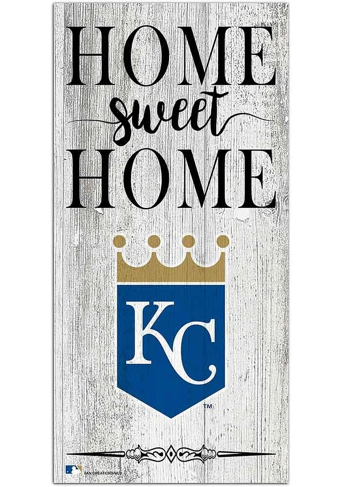 Kansas City Royals Home Sweet Home Whitewashed Sign - Blue