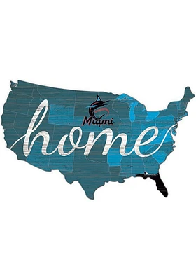 Miami Marlins USA Shape Cutout Sign