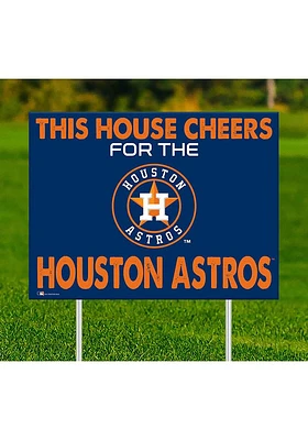 Houston Astros This House Cheers For Yard Sign - Navy Blue