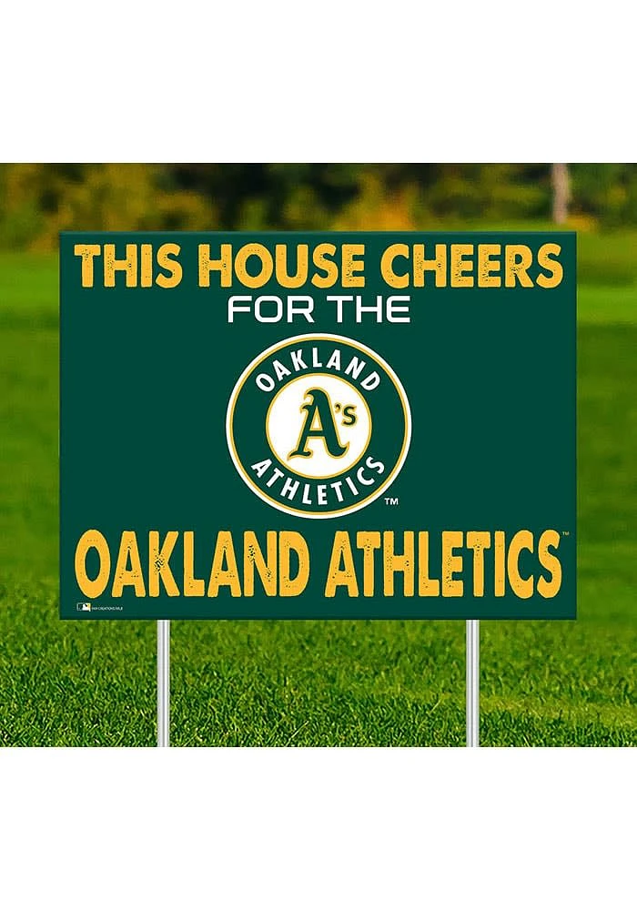 Oakland Athletics This House Cheers For Yard Sign - Green
