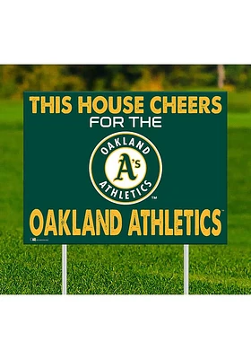 Oakland Athletics This House Cheers For Yard Sign - Green