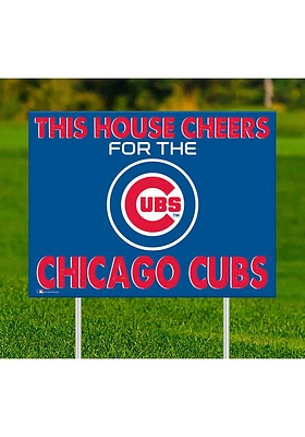 Chicago Cubs This House Cheers For Yard Sign - Blue