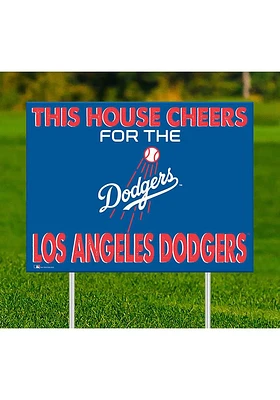 Los Angeles Dodgers This House Cheers For Yard Sign - Blue
