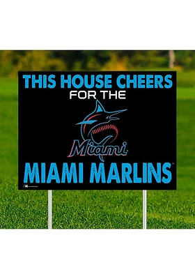 Miami Marlins This House Cheers For Yard Sign - Blue