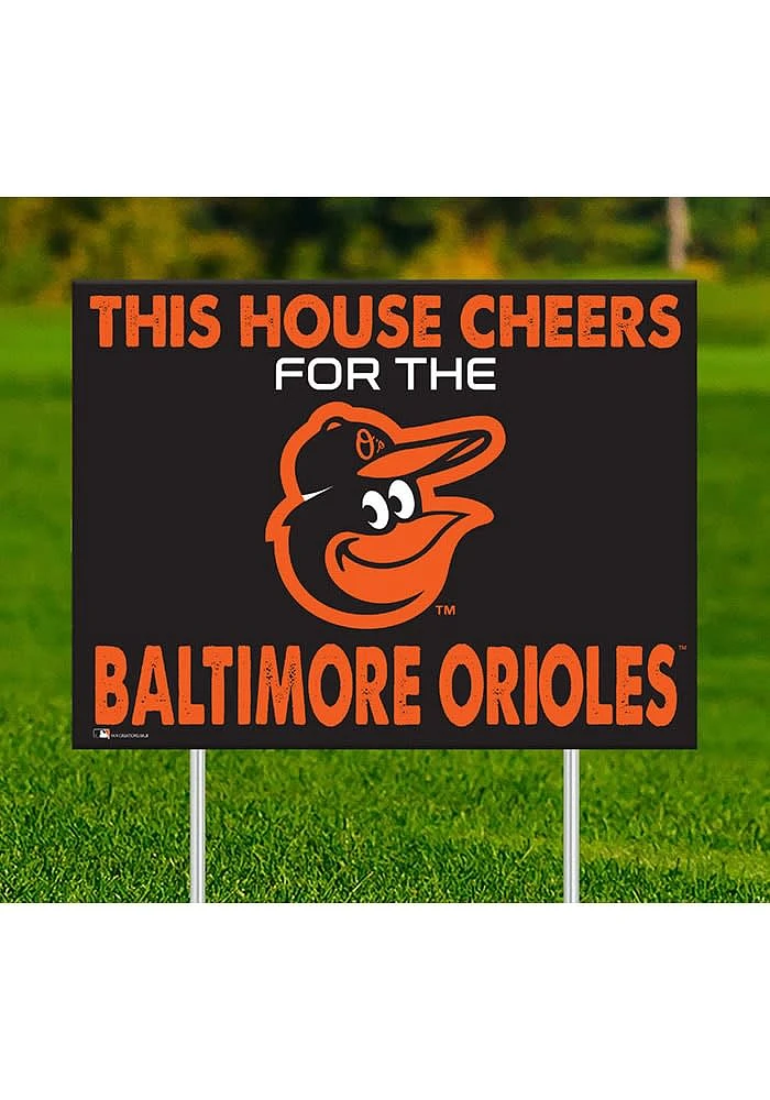 Baltimore Orioles This House Cheers For Yard Sign - Orange