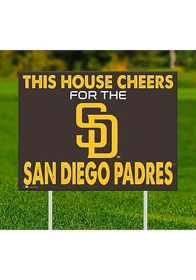 San Diego Padres This House Cheers For Yard Sign - Brown