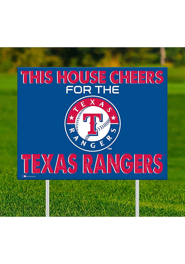 Texas Rangers This House Cheers For Yard Sign - Blue