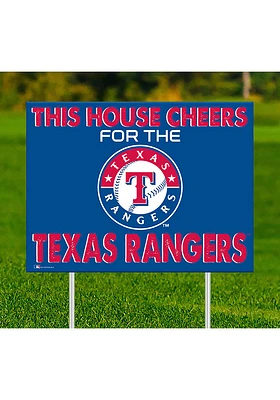 Texas Rangers This House Cheers For Yard Sign - Blue