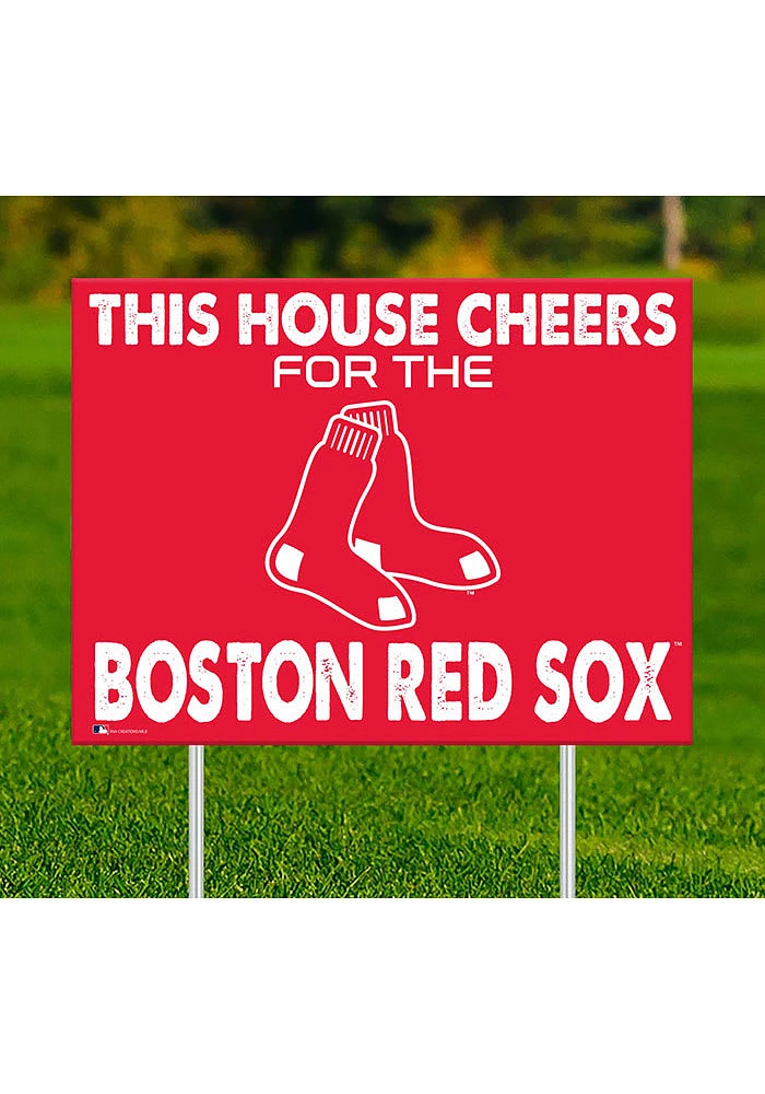 Boston Red Sox This House Cheers For Yard Sign - Red