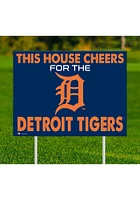 Detroit Tigers This House Cheers For Yard Sign - Navy Blue
